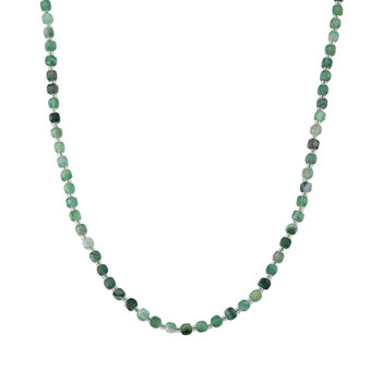 Gr&uuml;ner Achat, Glas Halskette ca. Flexibles cm 316L Edelstahl 85.00 ct