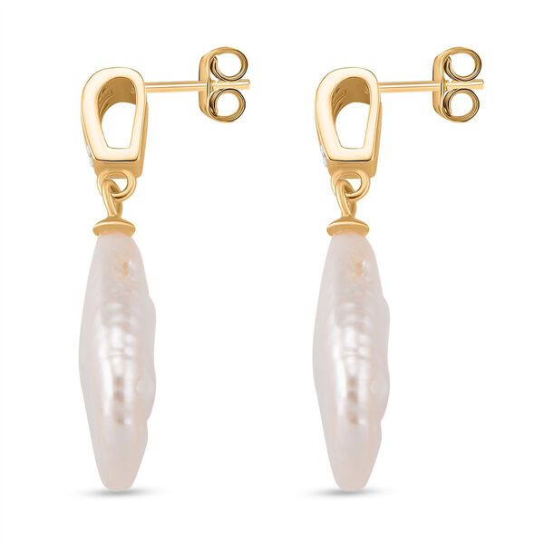 Keshi Perle und Zirkonia Ohrh&auml;nger image number 3