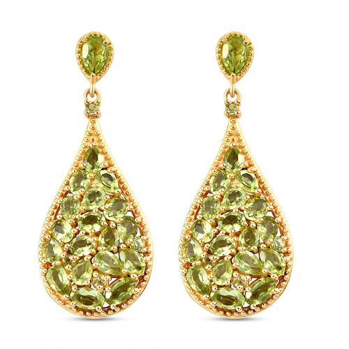 Natürliche Peridot-Cluster-Ohrringe in Silber, 8,04 ct. image number 0