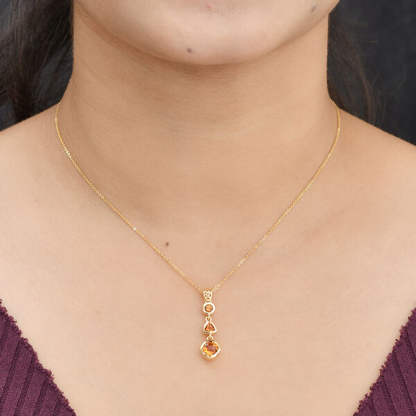 Madeira Citrin-Anh&auml;nger, 925 Silber vergoldet, ca. 1,46 ct image number 3