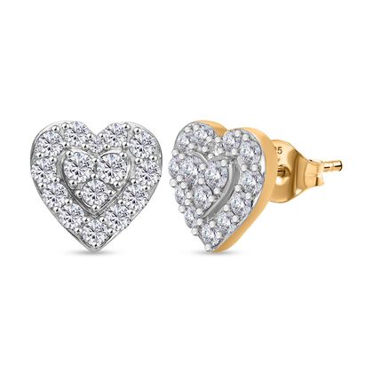 LUXURIANT DIAMOND - Lab Grown Diamant SI-GH SGL zertifiziert Ohrringe 925 Silber Gelbgold Vermeil ca. 1.00 ct