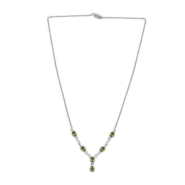 Natürliche Peridot Halskette, ca. 45 cm 316L Edelstahl ca. 2.80 ct image number 4