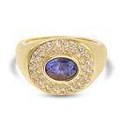 Tansanit und Zirkon-Ring, 925 Silber Gelbgold Vermeil  ca. 2,23 ct image number 0
