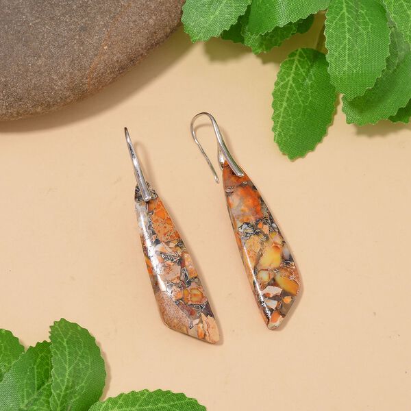 Mehrfarbige Imperial-Jaspis-Ohrringe - 27 ct. image number 2