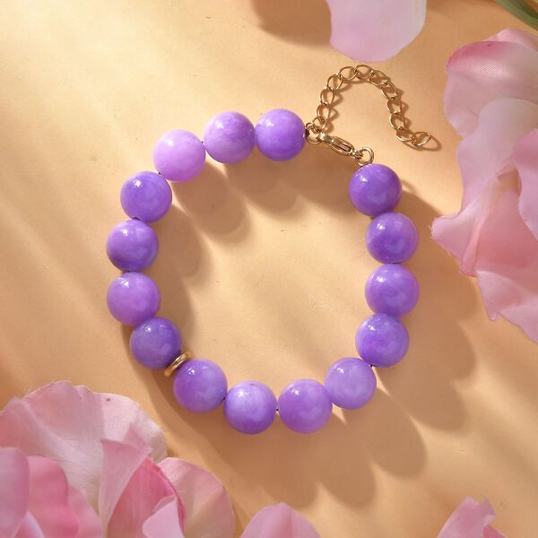 Lila Quarzit Armband, (11-13mm), ca. 19 cm, ca. 200.00 ct, vergoldet 200.00 ct image number 2