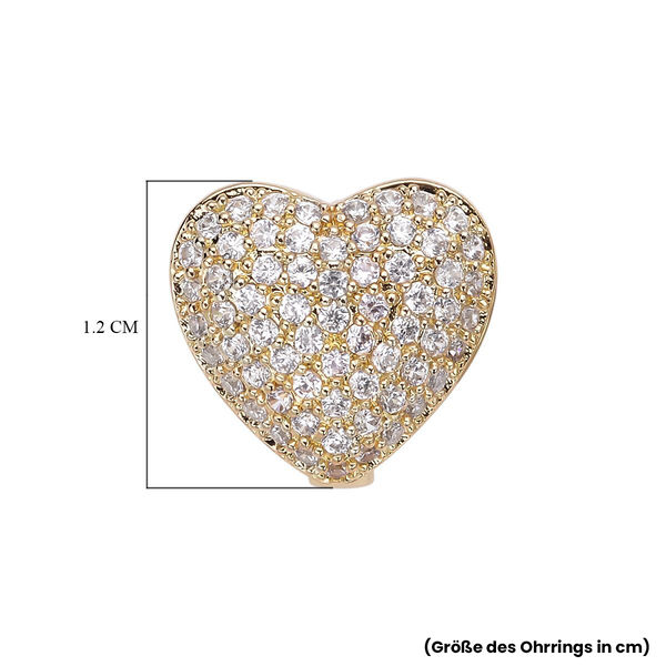 Simulierte Diamant-Herz-Ohrstecker in Goldton, 1,00 ct. image number 6