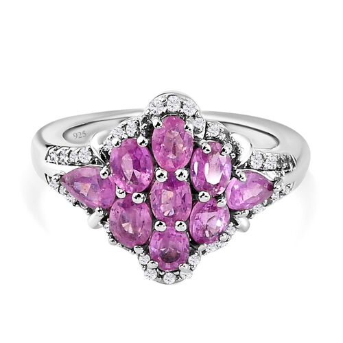 Ilakaka Rosa Saphir-Ring, 925 Silber platiniert  ca. 2,44 ct image number 0