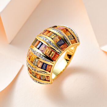 Mehrfarbiger Saphir und Zirkon-Ring - 4,97 ct.
