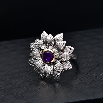 EverTrue afrikanischer Amethyst zweifarbiger Ring - 0,77 ct.
