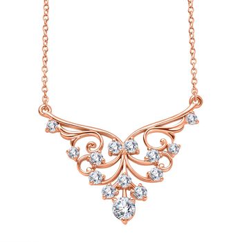 Moissanit Halskette ca. 45 cm 925 Silber 750 Ros&eacute;gold Vermeil ca. 1.74 ct