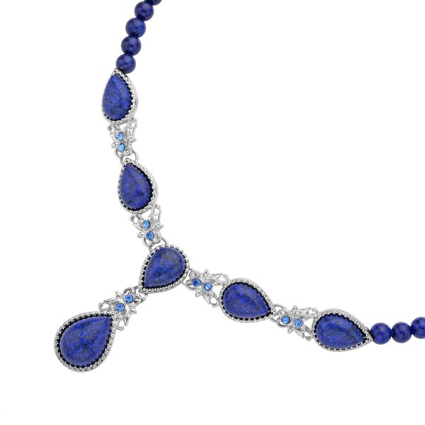 Lapislazuli und blaue Kristall Halskette,45 cm - 164 Ct. image number 3