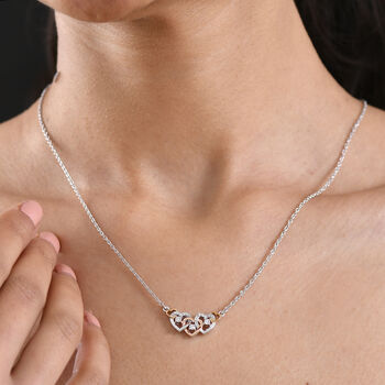 LUXURIANT SI-GH Labor Diamant 45cm dreifarbige Halskette - 0,25 ct.