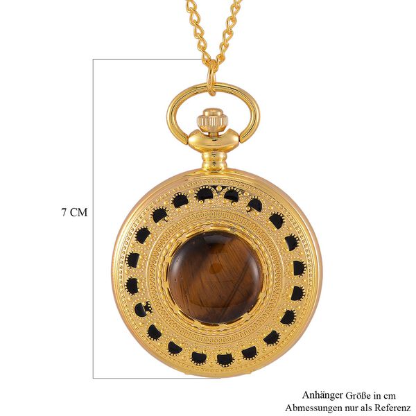 STRADA Tigerauge Kettenuhr, 91,4 cm - 15 ct. image number 9