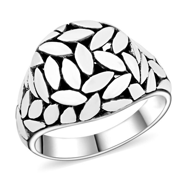 Royal Bali Kollektion- Silberring mit Blattmotiven