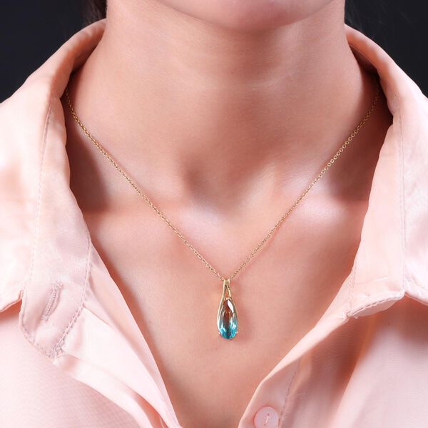 Aqua Terra Costa Quarz Triplett-Anh&auml;nger, 925 Silber vergoldet ca. 3,55 ct image number 2