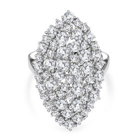D'Joy Moissanit Ring 925 Silber rhodiniert (Größe 17.00) ca. 2,79 ct