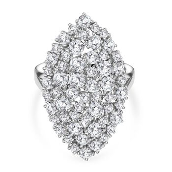 D'Joy Moissanit Ring 925 Silber rhodiniert (Gr&ouml;&szlig;e 17.00) ca. 2,79 ct
