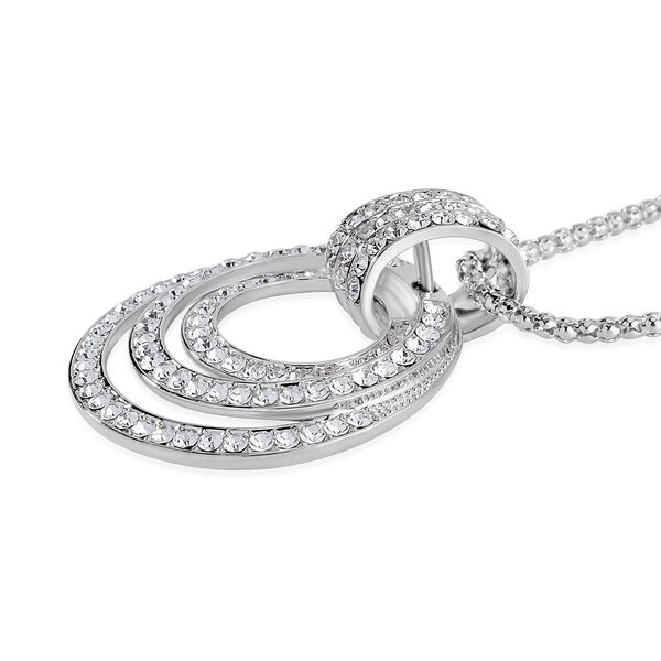 Weißer Kristall Halskette ca. 70 cm image number 3