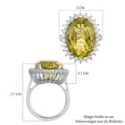 Ouro Verde-Quarz und Zirkon Halo Ring 925 Silber platiniert  ca. 12,33 ct image number 5