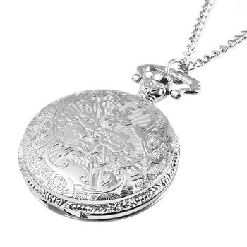 STRADA Taschenuhr mit 79cm Kette im Halbmond- und Sternmotiv, Japanisches Uhrwerk