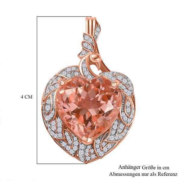Morganit Quarz Triplett und Zirkon Anhänger - 24,37 ct. image number 6