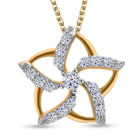 Lab Grown Diamant SI Schmuckset 925 Silber 750 Gelbgold Vermeil ca. 0,50 ct.