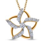 LUXURIANT DIAMOND - Lab Grown Diamant SI Schmuckset 925 Silber 750 Gelbgold Vermeil ca. 0.50 ct