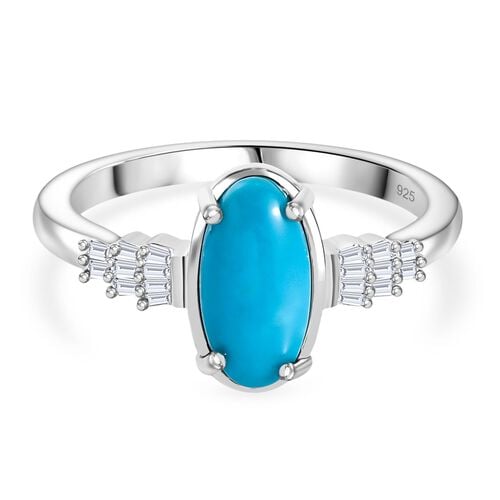 AA Sleeping Beauty Türkis und Diamant Ring - 1,28 ct. image number 0