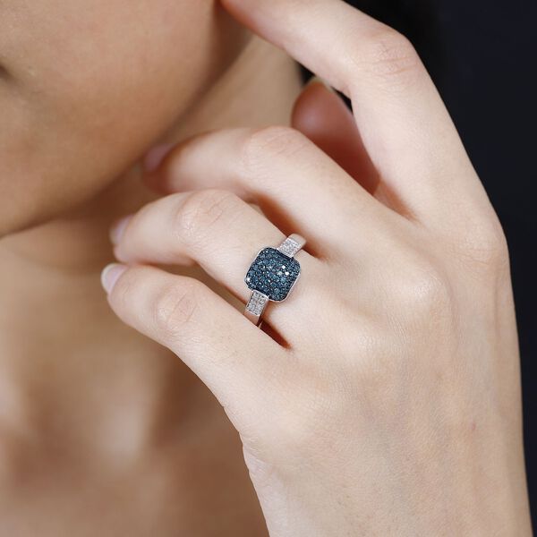 Weißer und blauer Diamant-Ring - 0,48 ct. image number 3