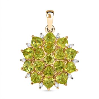 D&rsquo;Joy Peridot und Zirkon Anh&auml;nger - 4,79 ct.