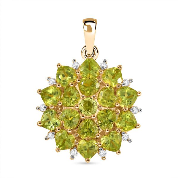 D&rsquo;Joy Peridot und Zirkon Anh&auml;nger - 4,79 ct.