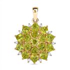 D'joy Peridot Anhänger 925 Silber 750 Gelb Vergoldet ca. 4.79 ct