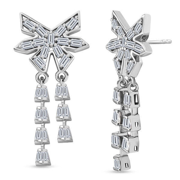 GP Celestial Dream Kollektion- EF Moissanit und Kanchanaburi blaue Saphir-Ohrringe- 1,95 ct.