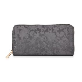 Brieftasche mit Renaissance-Prägung und RFID-Schutz, 20x10x3 cm, Grau
