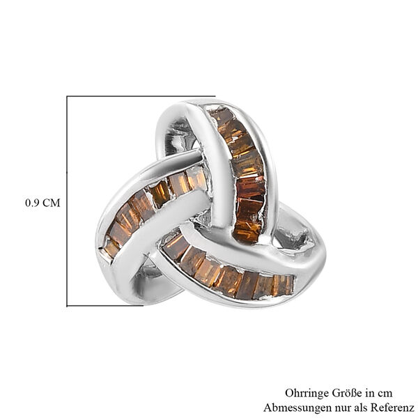 D'Joy rote Diamant Liebesknoten Ohrstecker, 925 Silber platiniert - 0,25 ct. image number 5