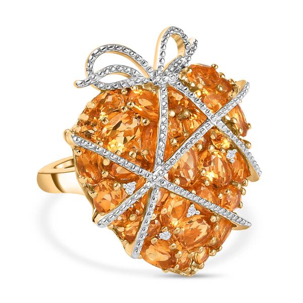 GP Amore Kollektion- AA Citrin, Zirkon und blauer Saphir-Ring- 9,29 ct.
