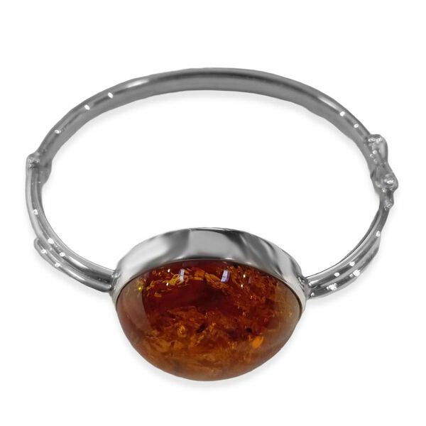 Nat&uuml;rlicher Baltischer Bernstein Armreif, ca. 19 cm, 925 Silber