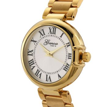 GENOA - Automatik-Armbanduhr mit Dandong-Uhrwerk, Edelstahl, vergoldet