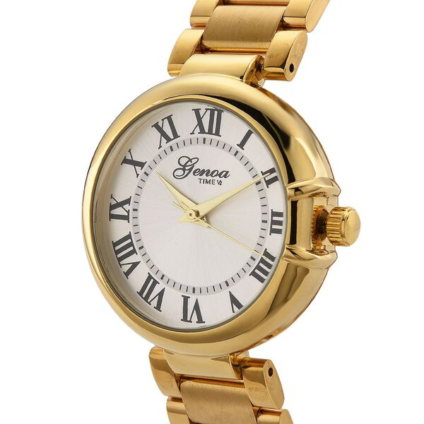 GENOA - Automatik-Armbanduhr mit Dandong-Uhrwerk, Edelstahl, vergoldet image number 4