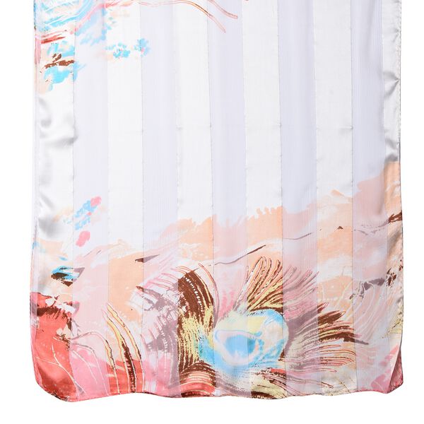 LA MAREY: Bedruckter Schal aus 100% Maulbeerseide, inkl. Geschenkbox, Wei&szlig;-W&uuml;stenfarben image number 4