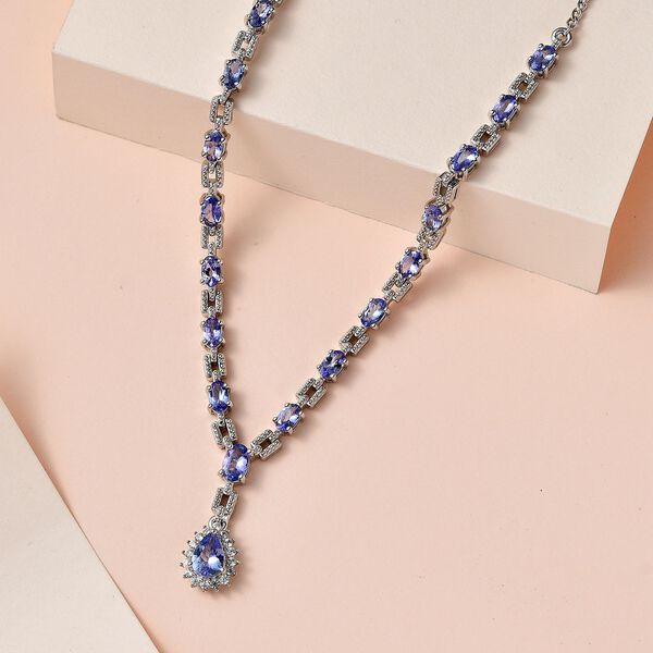 Tansanit und Zirkon 45cm Halskette - 5,02 ct. image number 2