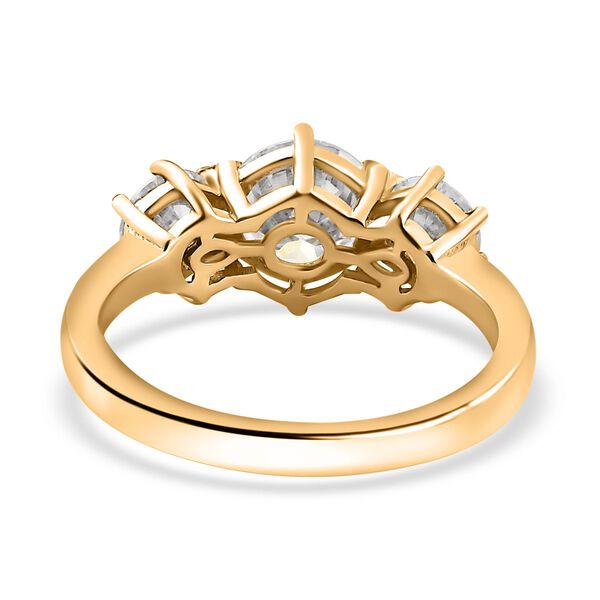 Moissanit Ring, 925 Silber 750 Gelbgold Vermeil - 2,06 ct. image number 6