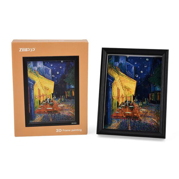 LIVMORE 3D DIY Bilderrahmen Bastelset Sternennacht Motiv 22 x 13 x 17 cm Blau image number 7