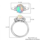 AA Natürlicher, äthiopischer Welo Opal, Weißer Zirkon Ring 925 Silber platiniert (Größe 16.00) ca. 1,43 ct image number 7