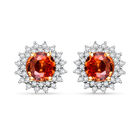 AAA Orange Saphir, Weißer Diamant Ohrringe 585 Gold (7-8 Werktage Lieferzeit), ca. 2,18 ct.