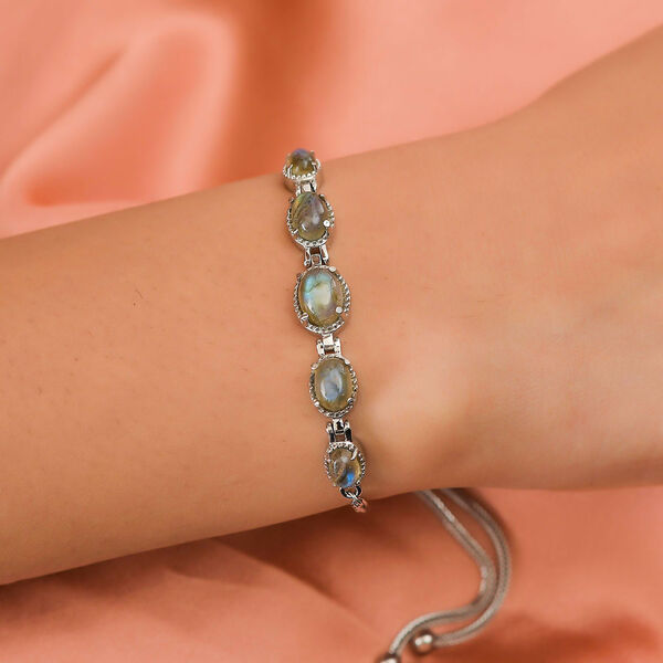 Labradorit Armband, ca. 26.75 cm, Ionenbeschichteter Stahl ca. 5,17 ct image number 3