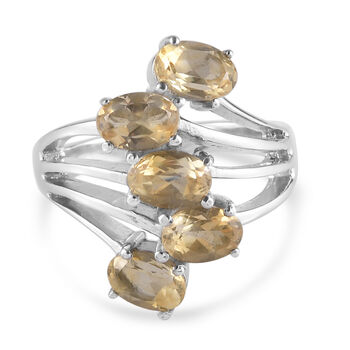 Citrin Bypass-Ring, Edelstahl (Gr&ouml;&szlig;e 16.00) ca. 2,25 ct