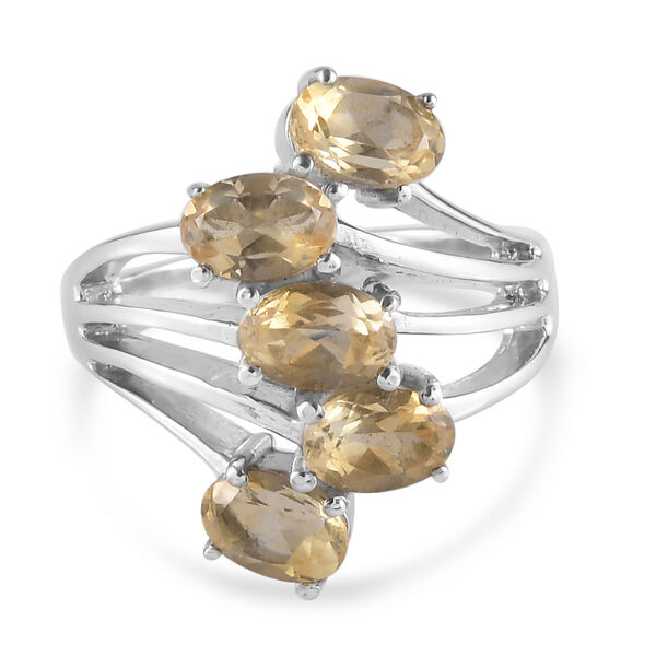 Citrin Bypass-Ring, Edelstahl  ca. 2,25 ct