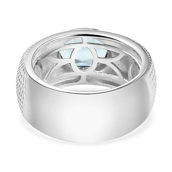 Himmelblauer Topas-Solit&auml;r-Ring in Silberton, 1,42 ct. image number 6