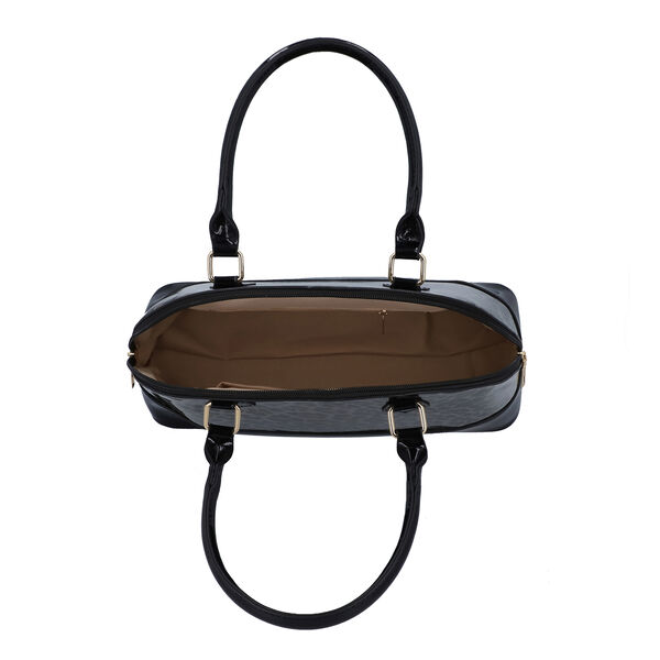 Handtasche mit Leopardenmuster, Gr&ouml;&szlig;e 37x26x15 cm, Grau und Schwarz image number 6